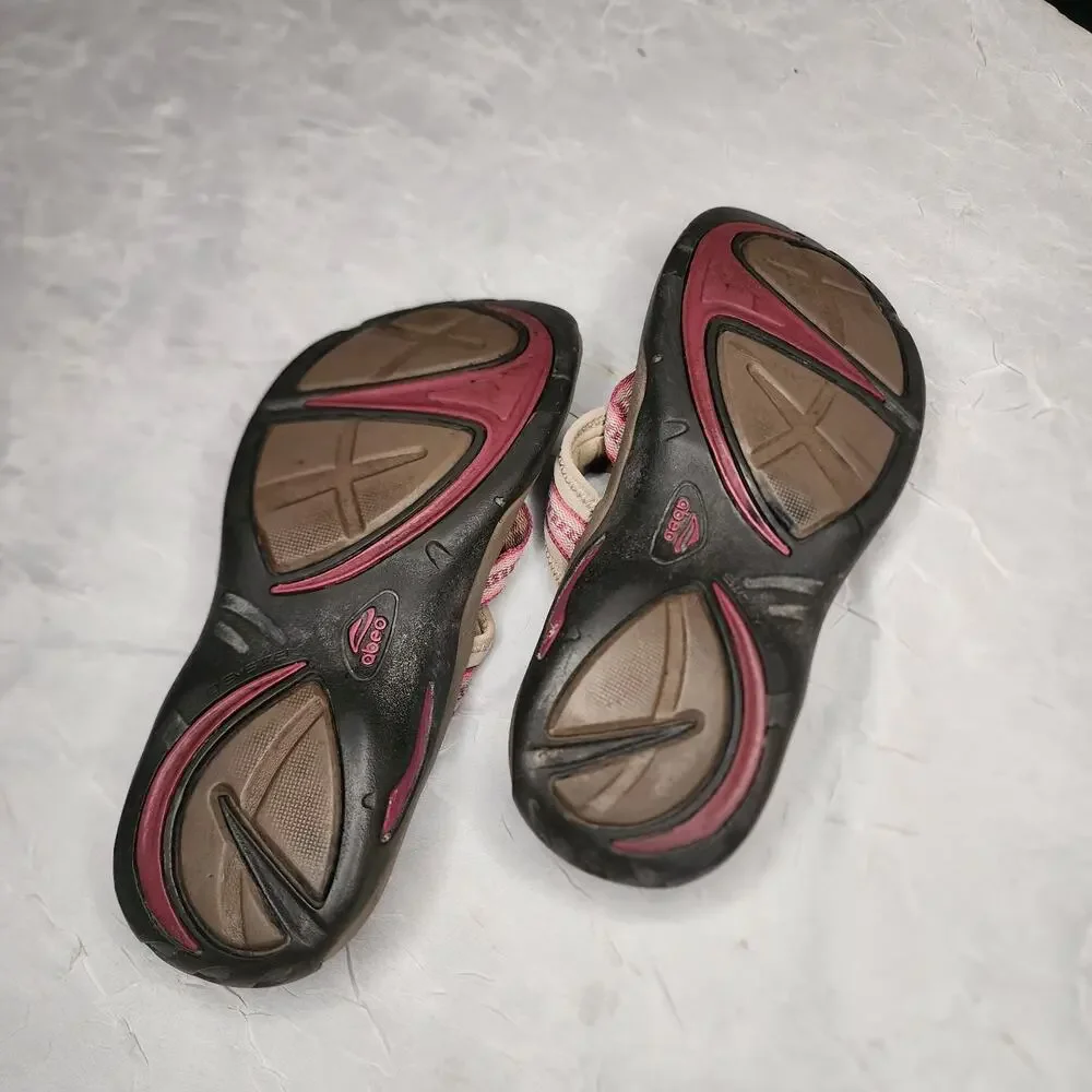 Abeo Womens Topanga Sandals Size 8 Gray Pink Comfort Strappy Beach - Picture 4 of 5